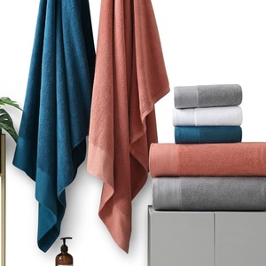 Custom Logo Luxury Hotel Bath <b>Towel</b> <b>Set</b> 100% Combed Cotton High GSM Super Absorbent Quick Dry Bathroom Terry <b>Towels</b> Wholesale - Product Image 1