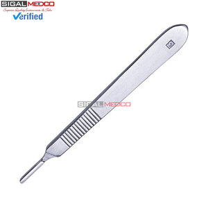 Manche de scalpel chirurgical manuel de qualité supérieure # 3 avec 10 lames # 11 instruments médicaux jetables stériles en acier inoxydable de qualité médicale, Allemagne - Product Image 3
