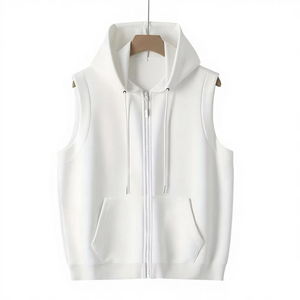 Men's Sports Casual Reversible Vest Hoodie Winter Hooded Warm Zip-Up Sleeveless <b>Cooling</b> <b>Jacket</b> with Pockets Black Gray - Product Image 1