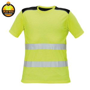 T-shirt de travail haute visibilité pour homme, manches courtes, gris, réfléchissant - Product Image 1
