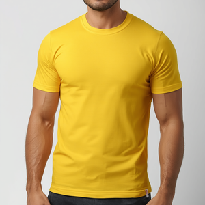 Camiseta Deportiva para Hombre, de Secado Rápido, Diseño Digital Sólido, 220 GSM, Poliéster, Corte Ajustado, Amarillo, Venta al Por Mayor, Suministro a Granel - Product Image 5
