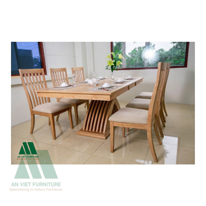Modern Design Easy-to-Assemble <b>Solid</b> <b>Wood</b> OEM ODM Services Dining Room Furniture Wholesale Premium Rectangle Dining <b>Tables</b> - Product Image 6
