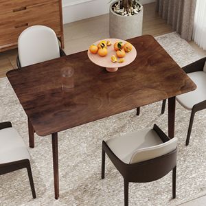 Mesa de Comedor Rectangular de Madera de Nogal de Estilo Moderno de Mediados de Siglo de 47.2 Pulgadas para 4 Personas, Mesa de Comedor con Patas de Madera de Caucho - Product Image 2