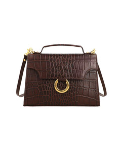 High Quality 2026 Wholesale Women's Brown Genuine Leather Crossbody Handbag Detachable <b>shoulder</b> <b>strap</b> Waterproof Fashion OEM - Product Image 1