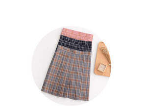 Uniforme scolaire unisexe pour l'école primaire, chemise blanche Oxford avec nœud papillon marron, jupe à carreaux rose, matière polyester/coton, vêtements scolaires pour enfants - Product Image 4