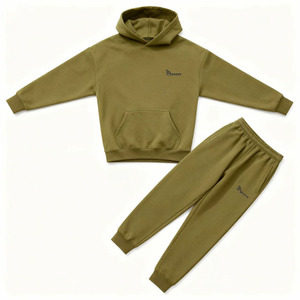 Unisex Blank Hoodie & <b>Sweatpants</b> <b>Set</b> | 100% Cotton Custom Logo Tracksuit Wholesale Quick-Drying Breathable Lightweight Casual - Product Image 4