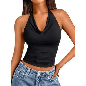 FOXA 2025, vestidos informales de verano Queen para mujer, bonitos vestidos Y2K sin espalda con cuello Halter y cuello vuelto, trajes básicos de vacaciones, ropa - Product Image 1