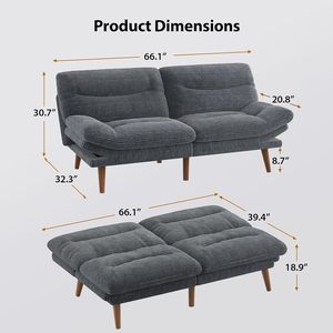 Sofá de 2 Plazas Tapizado de Lujo Estilo Mid-Century Personalizado con Reposabrazos de Madera para Muebles de Salón de Hotel - Product Image 5