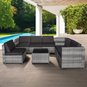 Venta al por mayor moderno 8 PCS alta calidad mimbre ratán jardín sofá conjunto cómodo para interior/exterior sala de estar Villa-Precio de fábrica - Product Image 1