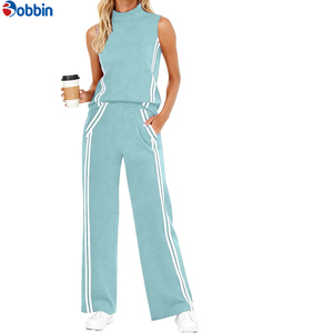 Conjunto de 2 Piezas para Mujer de Alta Calidad, con Logotipo Personalizado, Estilo Deportivo, Top Corto y Pantalones Anchos, Transpirable, Ideal para Viajes - Product Image 6