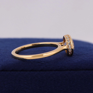 Classic Round Brilliant Cut <b>Diamond</b> Engagement <b>Ring</b> Women's Yellow Gold Bezel Setting Style - Product Image 5