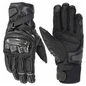 Guantes de Motociclismo de Cuero con Protección Completa para los Dedos, Transpirables, con Protección de Nudillos TPR, para Carreras - Product Image 1