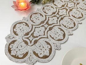 Beautiful Embroidered Beaded Table Runner for Dining Table Home Decoration Wedding Banquet and Restaurant Use - Product Image 2