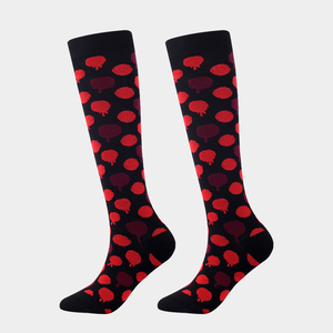 Wholesale Custom Women Winter Jacquard Pattern Multicolour Comfortable Knitted <b>Knee</b> <b>High</b> Logo Leg <b>Socks</b> with Bottom Cuff - Product Image 2