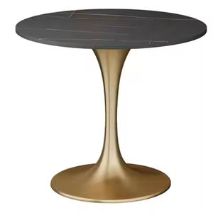 Mesa Auxiliar Estilo Americano con Tapa de Mármol y Estructura Metálica Resistente, Mesas Auxiliares para Decoración de Interiores y Exteriores - Product Image 6