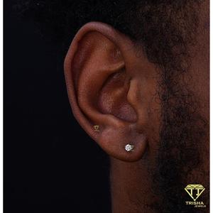 Boucles d'oreilles clous de luxe en moissanite, argent sterling 925, taille ronde, bijoux étincelants, cadeau pour femme - Product Image 5