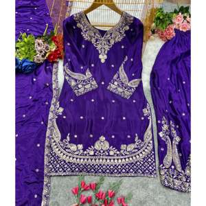 Designer Women's Party Wear <b>Suit</b> Set Top Bottom and Dupatta - Product Image 3
