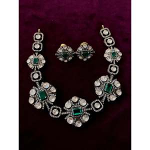 Conjunto de joyería fina de plata 92,5, collar de moissanita - Product Image 1