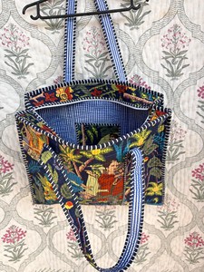Bolsa de Mano de Algodón Multicolor Premium con Estampado Floral, Estilo Bohemio, Casual de Verano, con Cierre, para Compras y Viajes - Product Image 2