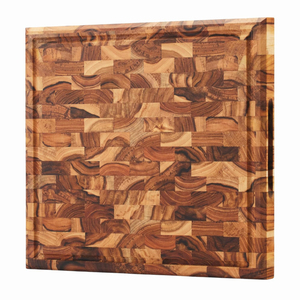 Planche à découper exclusive en bois d'acacia avec poignée pour servir, idéale pour la cuisine, les pizzas, le pain, le fromage, les charcuteries, les fruits et les légumes - Product Image 4