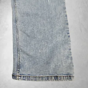 Jeans Anchos de Pierna Ancha con Lavado Claro - Cintura Alta para Hombre - Mezclilla Suave y Elástica - Tallas de la S a la XXL - Product Image 4