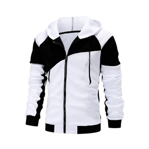 Ensemble de survêtement à capuche pour homme, color block, manches longues, fermeture éclair, respirant, polyester et coton, coupe décontractée, automne - Product Image 4