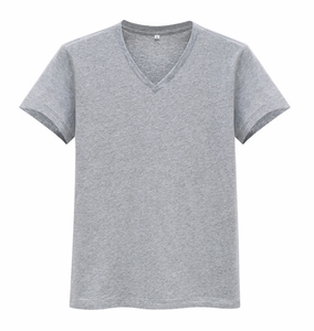 Nueva Camiseta de Manga Corta con Logotipo Personalizado para Hombre, Cuello en V, Camiseta Blanca Lisa para Hombre, Venta al por Mayor a Precio Económico - Product Image 1