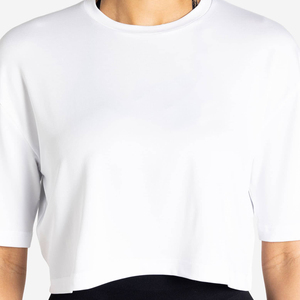 Custom Women's Heavyweight 100% Cotton Boxy Tee Shirt Oversized Drop Shoulder Loose Fit Crop Top For Summer - Product Image 5