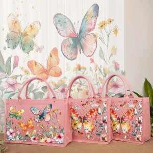 Bolsa de Playa de Yute Ecológica Laminada con Diseño Elegante y Asa Resistente - Product Image 3