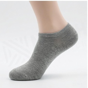 Ankle <b>Socks</b> Solid Gray Breathable Knitted for Adults Daily Casual Wear - Product Image 3