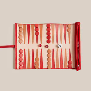 Cheaper Portable Lightweight Premium Quality PU Leather Roll-Up Customized Printing Travel <b>Backgammon</b> Game Set - Product Image 2