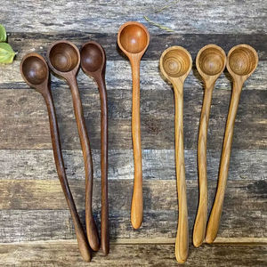 Accesorios de Cocina Ecológicos, Cucharas de Madera para Mezclar y Cocinar, Cucharas Japonesas de Madera con Mango Largo para Servir Sopa, al por Mayor - Product Image 1