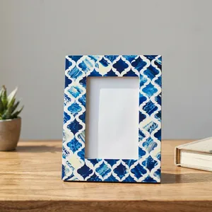 Premium Wooden Blue Photo Frame | Decorative <b>Picture</b> Frame with Tabletop Stand <b>for</b> Home Office Bedroom <b>Living</b> <b>Room</b> Decor - Product Image 6