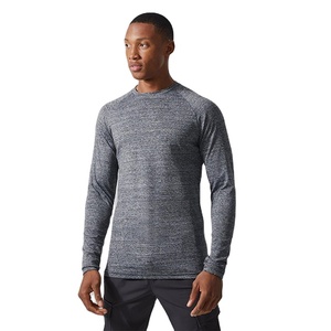 Camisetas de Gimnasio de Manga Larga para Hombre, Personalizadas OEM, Lisas, al por Mayor, Cuello Redondo, Corte Ajustado, Ligeras, 200 Gsm, para Entrenamiento - Product Image 1