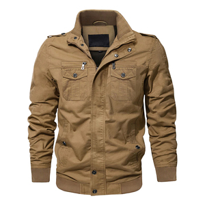 Chaqueta Bomber Negra para Hombre, de Lona, Resistente al Viento, Casual, con Cuello Alto, Cierre de Cremallera, Color Sólido, Corte Regular, para Otoño - Product Image 3