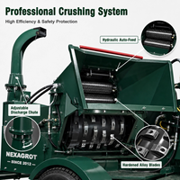 Broyeur de bois à essence NEXAGROT 22HP, type tracté par tracteur hydraulique, certifié CE pour une utilisation en ferme et en jardin