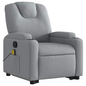 Fauteuil inclinable de massage gris clair - Product Image 3