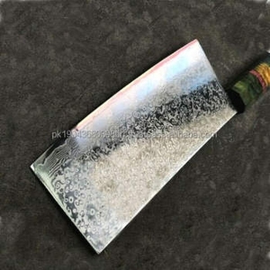 Eco-Friendly Customized Damascus Steel Handmade Cleaver Chef <b>Knife</b> for Camping Hunting Slicing Cooking - Product Image 3