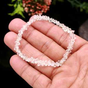 Pulsera de Diamantes Herkimer Transparentes AAA, Hecha a Mano, con Cristales Curativos, Pulsera Elástica con Cuentas de Diamantes Herkimer Naturales - Product Image 4