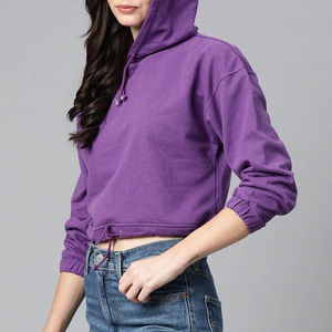 Sudaderas Cortas de Calidad para Mujer, Otoño e Invierno, con Capucha y Bordado Frontal Personalizado para Chicas - Product Image 2