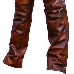 Best Design Men <b>Half</b> Leather <b>Chaps</b> OEM Customized Logo Solid Brown Color Riding Equestrian Use Chaos For Sale - Product Image 6