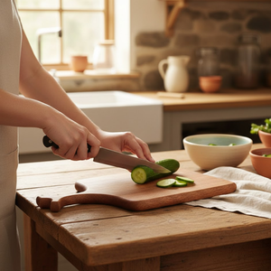 Tabla de cortar de madera artesanal con bordes vintage |   Tabla de Cortar y Servir Orgánica, Pulida con Aceite, Higiénica, para Cocina - Product Image 4
