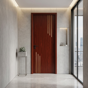 Puerta de Estilo Moderno con Núcleo Compuesto Hueco, Puerta Interior Principal de Madera WPC para Interiores de Casa con Marco para Dormitorio - Product Image 5