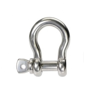 Manilles à arceau en acier inoxydable, type boulonné, avec goupille de vis, capacité de charge 10 tonnes, surface polie, BC AISI304/316 KR 254mm - Product Image 1
