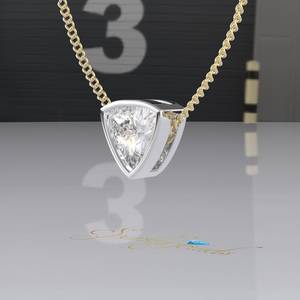 Trillion Cut Moissanite 1.2CT <b>Solid</b> 14K <b>Gold</b> Christian Luxury Party <b>Pendant</b> Necklace with Rope Chain - Product Image 4