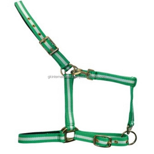 Classic Handmade Adjustable Nylon Horse <b>Halter</b> Custom Made Two Tone Nylon Webbing Nylon Horse <b>Halter</b> at Low Price - Product Image 2