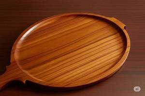 Tabla para Servir Pizza de Madera Natural Ecológica con Incrustaciones Doradas, Moderna y de Lujo, Apta para Lavavajillas - Product Image 5