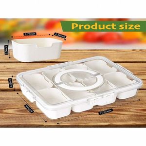 Contenitore Porta Snack con Coperchio e Vassoio Divisorio per Adulti, per Frutta/Verdura/Caramelle, Scatola per Conservazione Snack - Product Image 2