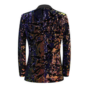 Traje Casual para Hombre con Lentejuelas 3D Coloridas para Club Nocturno, Actuaciones en Escenario, Presentador, Cantante, Transpirable, Antiestático, Tallas Grandes - Product Image 4
