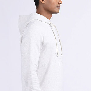 Sweat-shirt à capuche blanc pour homme, coupe classique, décontracté, en tricot, doublé de polaire, respirant, couleur unie, vêtements d'hiver - Product Image 2
